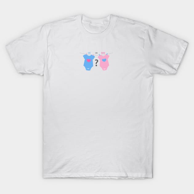 Baby body. Baby girl and baby boy. Baby gender reveal T-Shirt by GULSENGUNEL